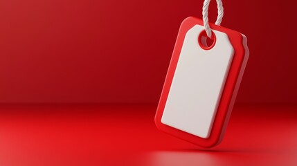 Fototapeta premium Red discount tag with price cut symbol for special deals and promotions isolated