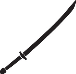 weapon Longsword icon silhouette on white background  