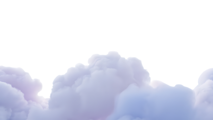 Soft, fluffy, pastelcolored clouds in a dreamy sky, suggesting imagination, serenity, and a sense of wonder isolated on transparent background