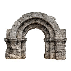 Fototapeta premium Ancient Roman Stone Archway isolated on a transparent background