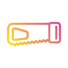 a flat gradient outline icon of a saw for web and graphic design