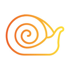 a flat gradient outline icon of a snail for web and graphic design