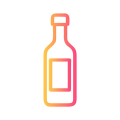 a flat gradient outline icon of a wine bottle for web and graphic design
