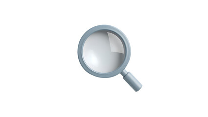 A 3d render of a magnifying glass isolated on transparent background