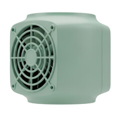 DataCenterModule_CoolingFan_3DRender_PastelMint_FloatingIsolated_LowGlossPlastic_ModularBlock_ITInfrastructure