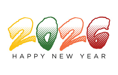 

Modern Happy New Year 2026 Vector Illustration, High Resolution Vector art, Stylish, Elegant, Simple,