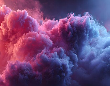 Vibrant neon smoke cloud background with pink and blue lighting, futuristic digital art scene, abstract cyberpunk atmosphere, ultra realistic AI-generated design - Powered by Adobe