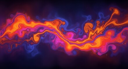 Dynamic Swirling Abstract Art Background with Fluid Motion of Orange Pink and Blue Hues - Modern Design with Smooth Blends and Vibrant Colors for Creative Projects