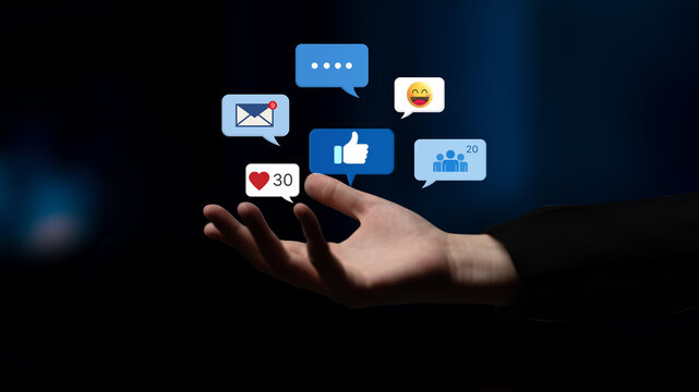 A collection of social media notifications representing user engagement. These alerts for likes, comments, and messages are key to online communication and community interaction. Fermion