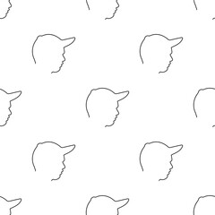 sport cap seamless pattern isolated on transparent background.