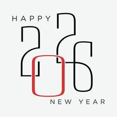 

Modern Happy New Year 2026 Vector Illustration, High Resolution Vector art, Stylish, Elegant, Simple,