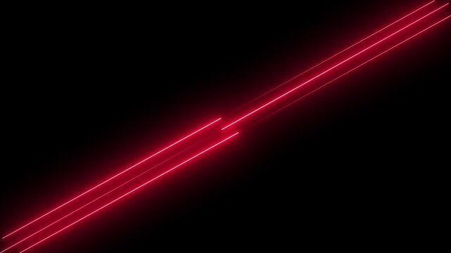 Neon Lights Glowing Futuristic Trendy Line Technology Motion Graphic on Black Background