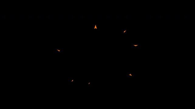 2D animated fire explode spark on transparent background