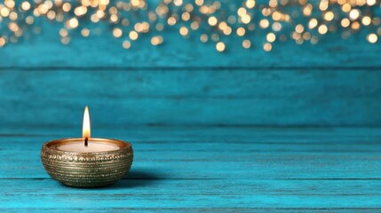 Celebrating hanukkah with blurred decorations and sparkling lights in a festive atmosphere