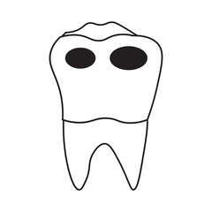 Decayed Molar Tooth line icon