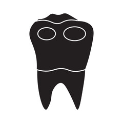 Decayed Molar Tooth glyph icon