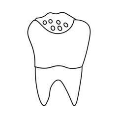 Tooth with Cavities line icon