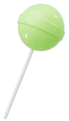 3D素材_ペロペロキャンディー_黄緑3D素材_ペロペロキャンディー_黄緑