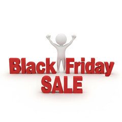 Black Friday Sale 3D illustration