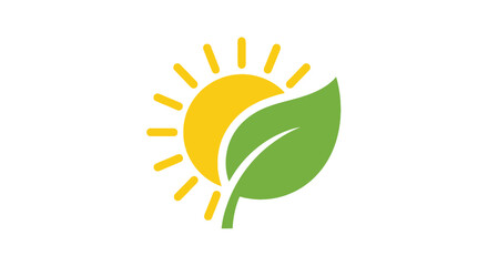 A vibrant sun and leaf design presented as a clean silhouette