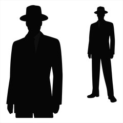 silhouette of a man in a hat