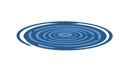 Elliptical blue water ripples on a white background