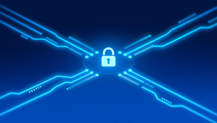 Minimalist deep blue abstract technology data flow