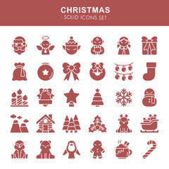 Christmas - solid icons set