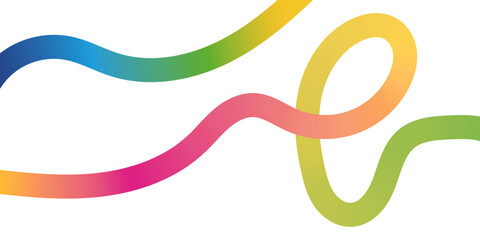 Abstract Background Design with Color Curve Lines. Vector Gradient Shapes. Wavy and Spiral Ribbons. Dynamic Lines with Color Gradation