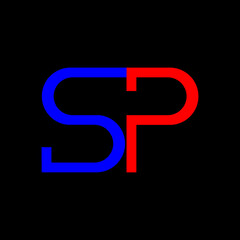 S P letter logo design