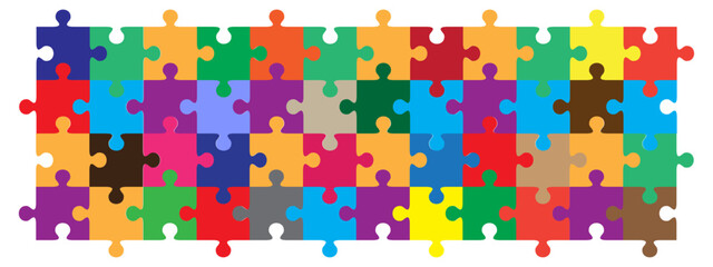 Puzzle icons vector illustration. puzzle or teamwork concept Filled and outlined. editable stroke.