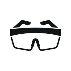 Safety goggles icon for solid workshop and factory design projects.