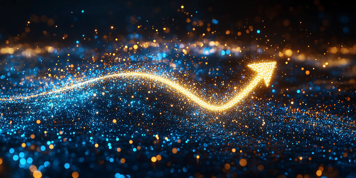 Dynamic abstract representation of shimmering motion paths Generative AI