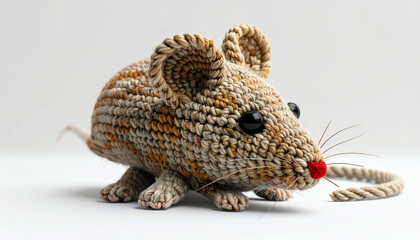 Obraz premium Cute Crochet Mouse Toy