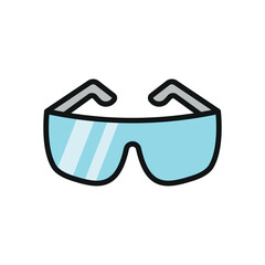Safety goggles icon for colorful industrial and engineering visuals.