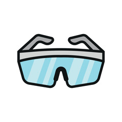 Safety goggles icon for eye protection and safety training visuals.