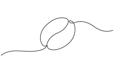 Obraz premium Continuous one line drawing of coffee bean, whole healthy organic coffee bean, Minimalist single line art coffee bean, Vector illustration.