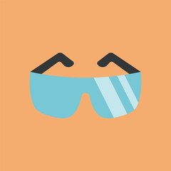 Safety goggles icon for engineering safety and construction design.