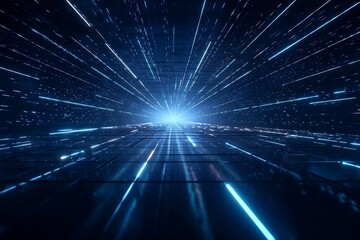 Dynamic blue light streaks create a modern, futuristic data stream, perfect for technology, innovation, and high-speed connectivity visuals