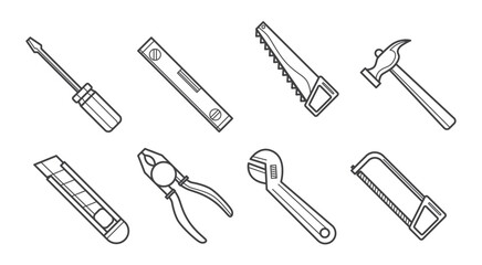 carpenter tools icon vector 