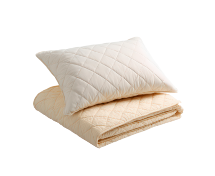 Cozy bedding set with quilted pillow and blanket for home comfort and interior design