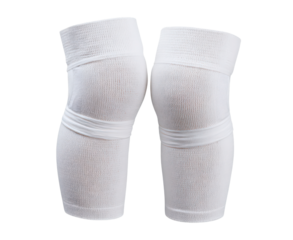 Comfortable elastic knee support for sports and injury recovery on transparent background