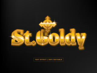 Retro Luxury Golden Metal Text Effect, 90s Hip-hop Text Effect