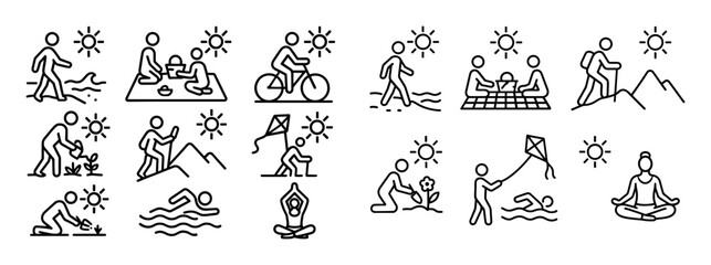 Fototapeta premium Sunny Activity Icons
