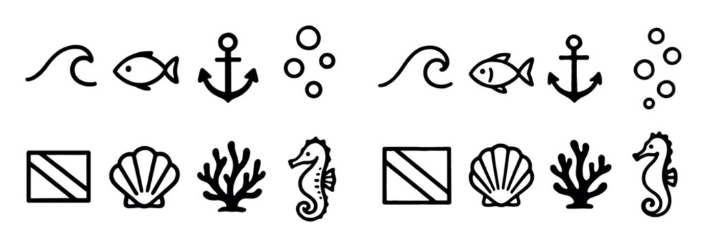 Diving Doodle Icons