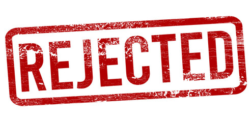 Rejected Red stamp on a white background