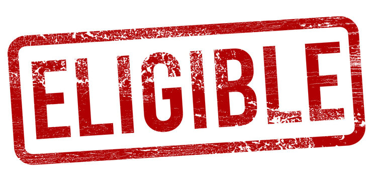 Eligible Red stamp on a white background - Powered by Adobe