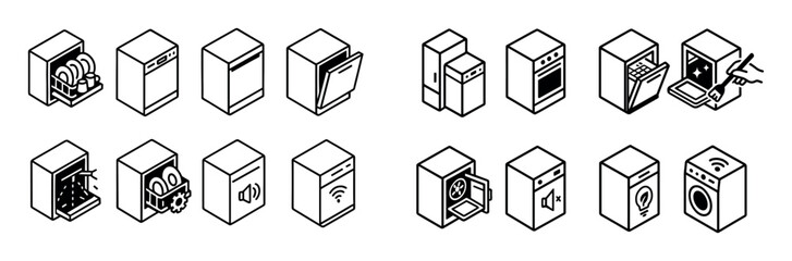 Fototapeta premium Isometric Appliance Icons