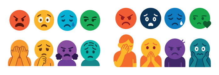 Fototapeta premium Negative Emotion Icons