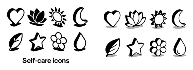 Isometric Self-Care Icons